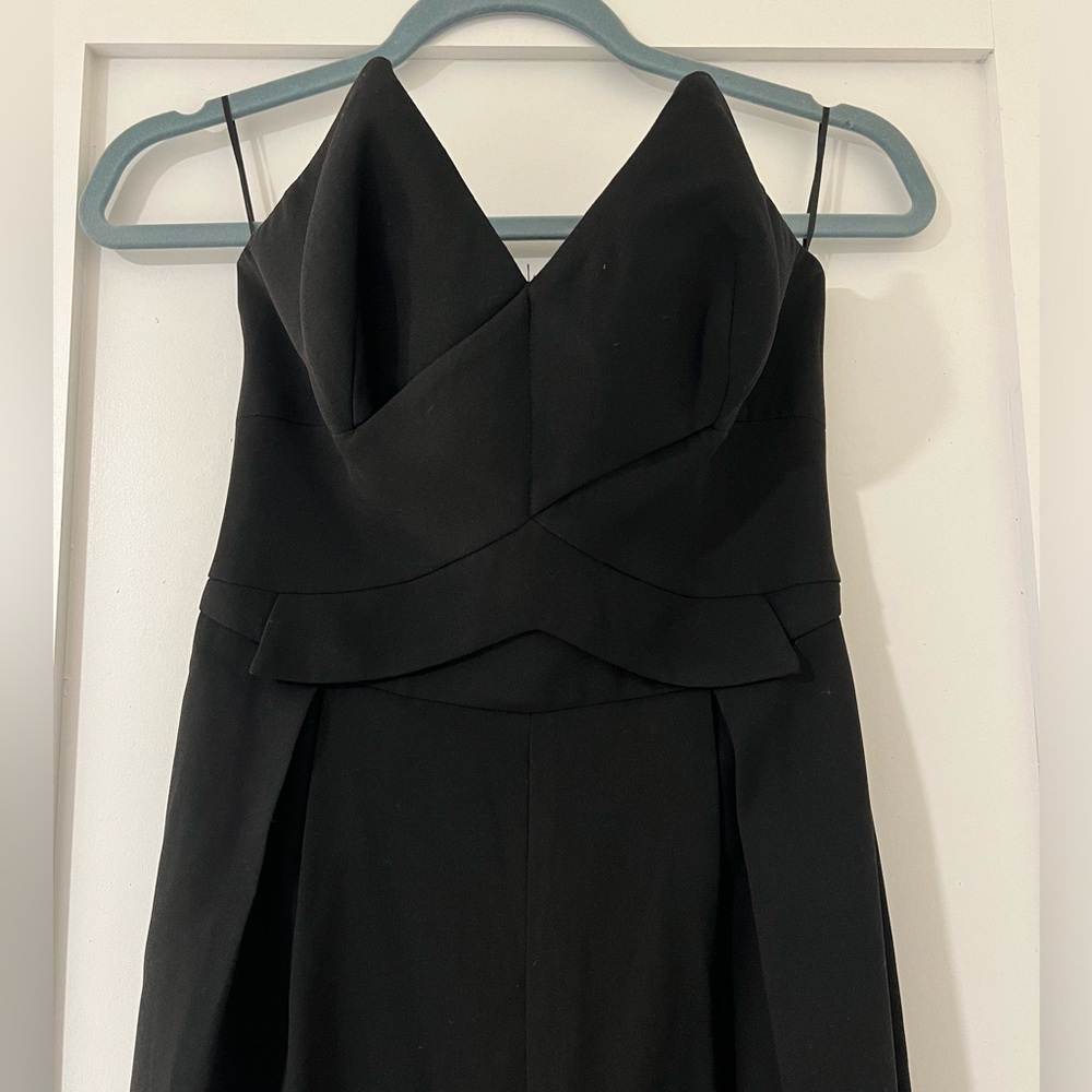 Black strapless formal jumpsuit